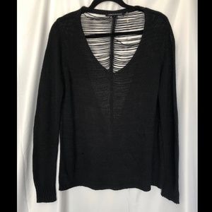 Black Caged Back Knit Sweater